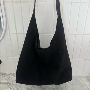 Black Suede Shoulder Bag